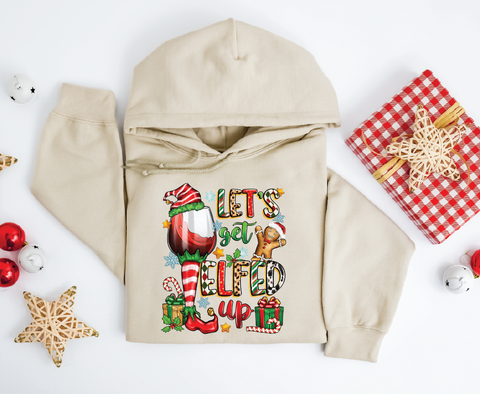 Sip & Elf: Wine Mom's Holiday Hoodie