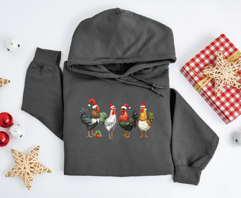 Country Christmas Clucker: Festive Chicken Hoodie