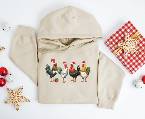 Country Christmas Clucker: Festive Chicken Hoodie