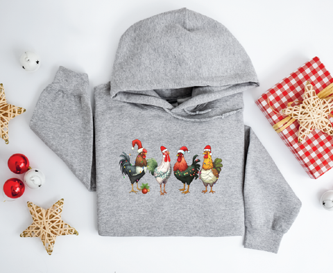 Country Christmas Clucker: Festive Chicken Hoodie