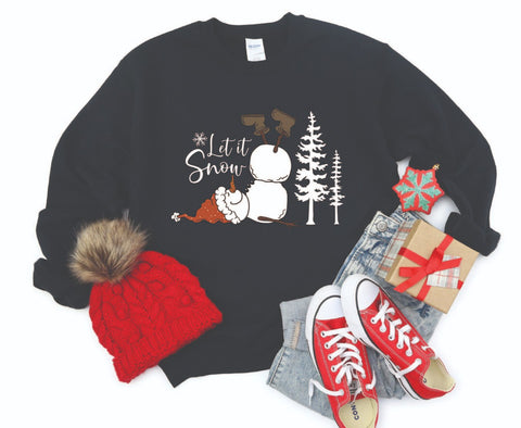 Let It Snow Snowman Christmas Sweatshirt - Cozy Crewneck