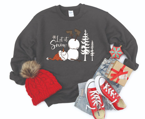 Let It Snow Snowman Christmas Sweatshirt - Cozy Crewneck