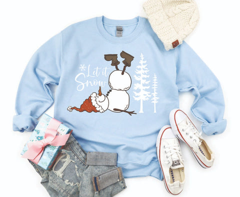 Let It Snow Snowman Christmas Sweatshirt - Cozy Crewneck