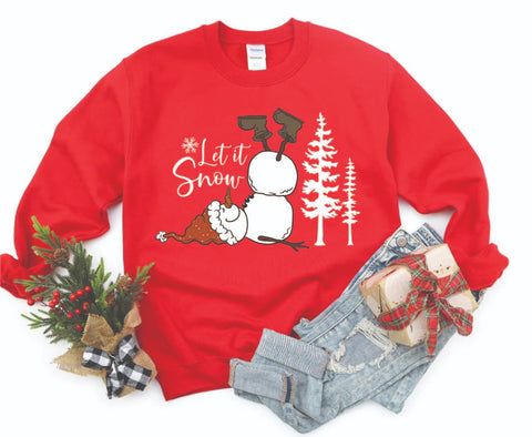 Let It Snow Snowman Christmas Sweatshirt - Cozy Crewneck