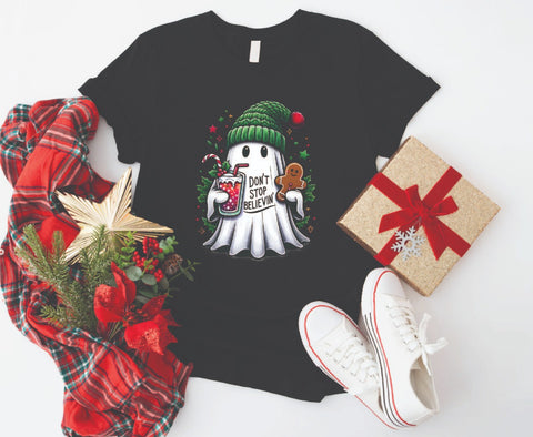 Don't Stop Believing Ghostmas - Soft Style Tshirt