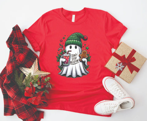 Don't Stop Believing Ghostmas - Soft Style Tshirt