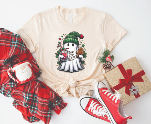 Don't Stop Believing Ghostmas - Soft Style Tshirt