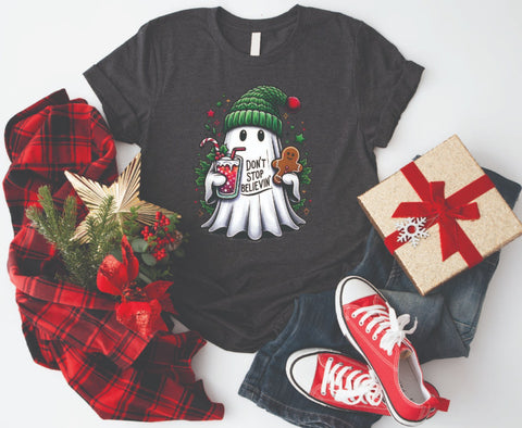 Don't Stop Believing Ghostmas - Soft Style Tshirt