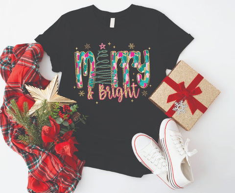 Merry and Bright Painted Christmas - Soft Style Tshirt