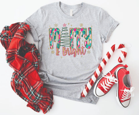 Merry and Bright Painted Christmas - Soft Style Tshirt