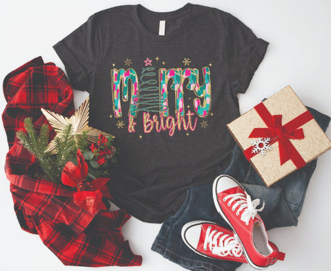 Merry and Bright Painted Christmas - Soft Style Tshirt