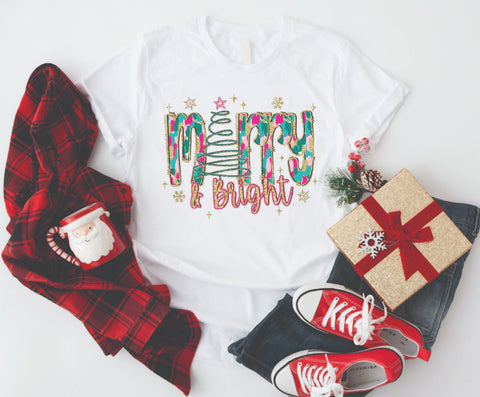 Merry and Bright Painted Christmas - Soft Style Tshirt